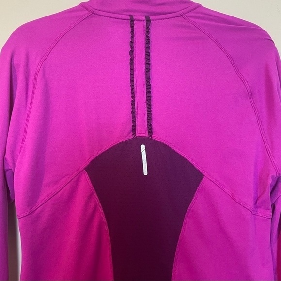 Champion Magenta Long Sleeve Zip Front Pullover Shirt - Picture 7 of 11